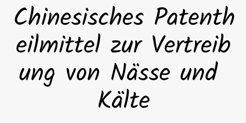 Chinesisches Patentheilmittel zur Vertreibung von Nässe und Kälte