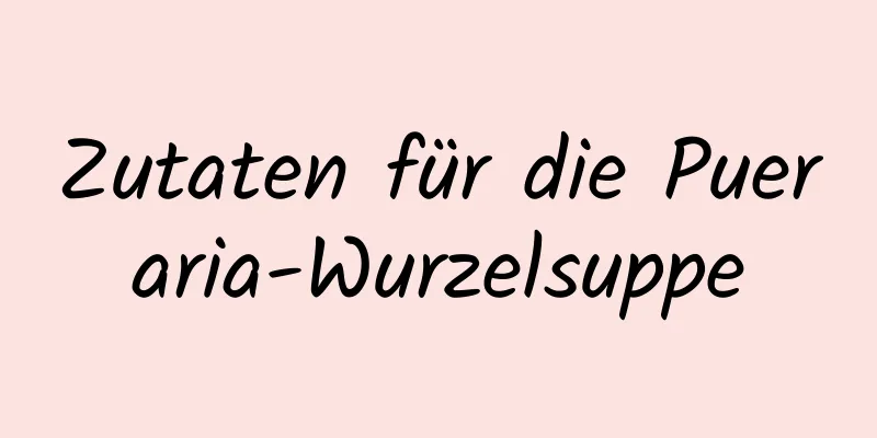 Zutaten für die Pueraria-Wurzelsuppe