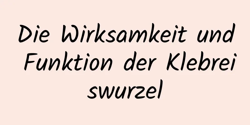 Die Wirksamkeit und Funktion der Klebreiswurzel