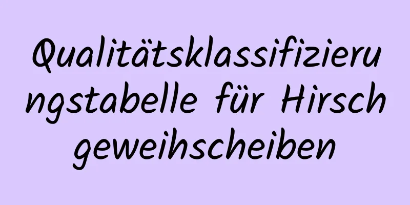 Qualitätsklassifizierungstabelle für Hirschgeweihscheiben