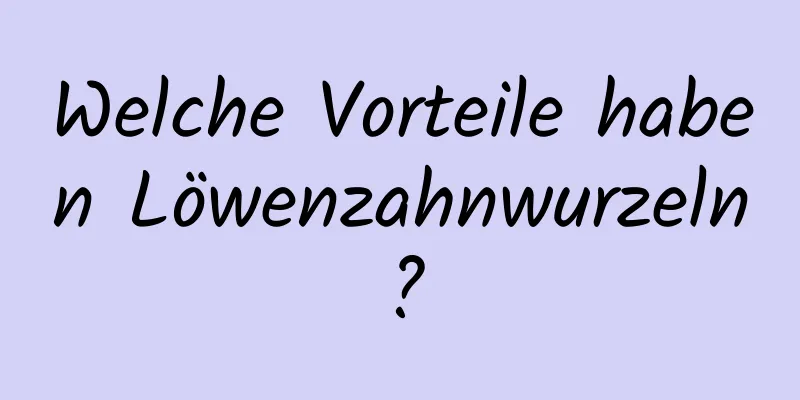 Welche Vorteile haben Löwenzahnwurzeln?