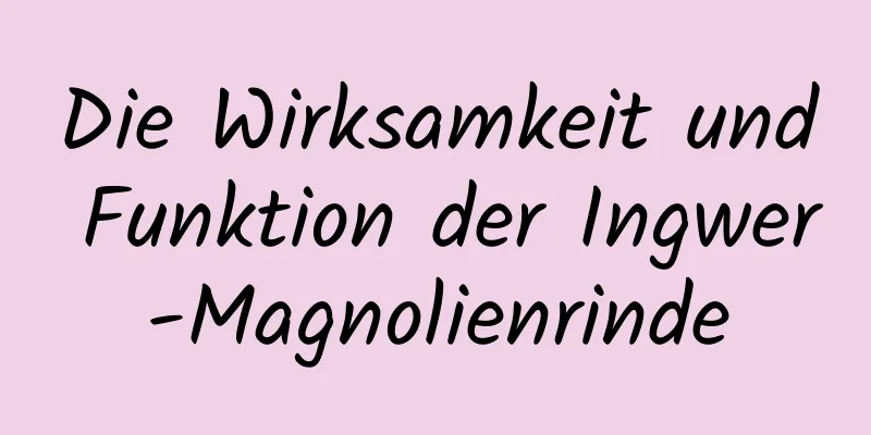 Die Wirksamkeit und Funktion der Ingwer-Magnolienrinde