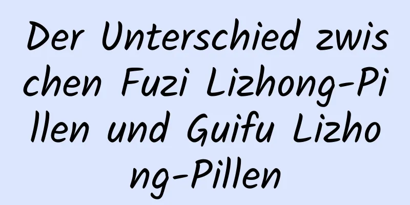 Der Unterschied zwischen Fuzi Lizhong-Pillen und Guifu Lizhong-Pillen