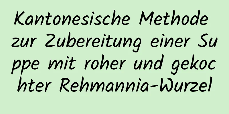 Kantonesische Methode zur Zubereitung einer Suppe mit roher und gekochter Rehmannia-Wurzel