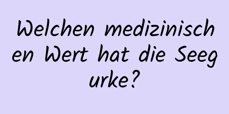 Welchen medizinischen Wert hat die Seegurke?