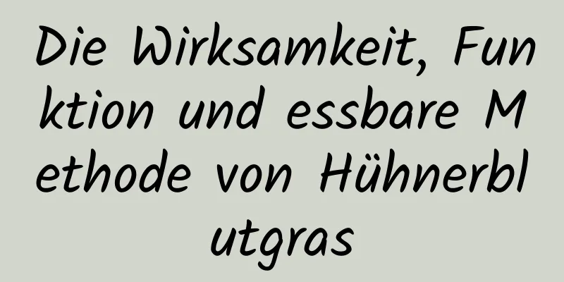 Die Wirksamkeit, Funktion und essbare Methode von Hühnerblutgras