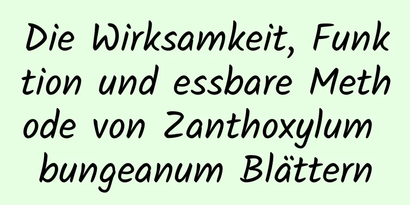 Die Wirksamkeit, Funktion und essbare Methode von Zanthoxylum bungeanum Blättern