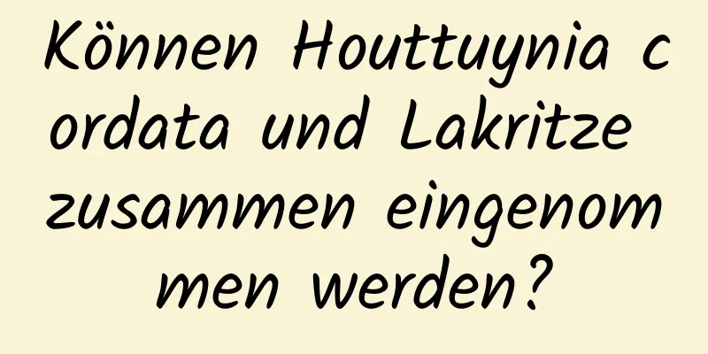 Können Houttuynia cordata und Lakritze zusammen eingenommen werden?