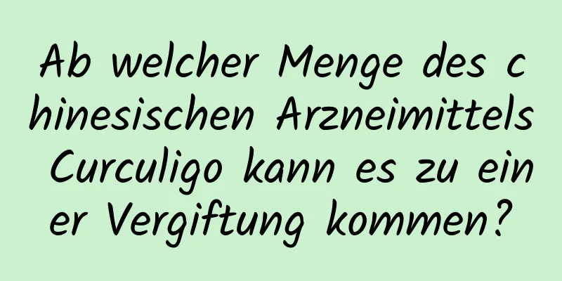 Ab welcher Menge des chinesischen Arzneimittels Curculigo kann es zu einer Vergiftung kommen?