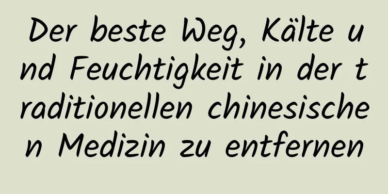 Der beste Weg, Kälte und Feuchtigkeit in der traditionellen chinesischen Medizin zu entfernen