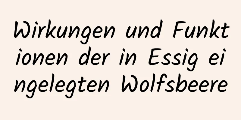 Wirkungen und Funktionen der in Essig eingelegten Wolfsbeere