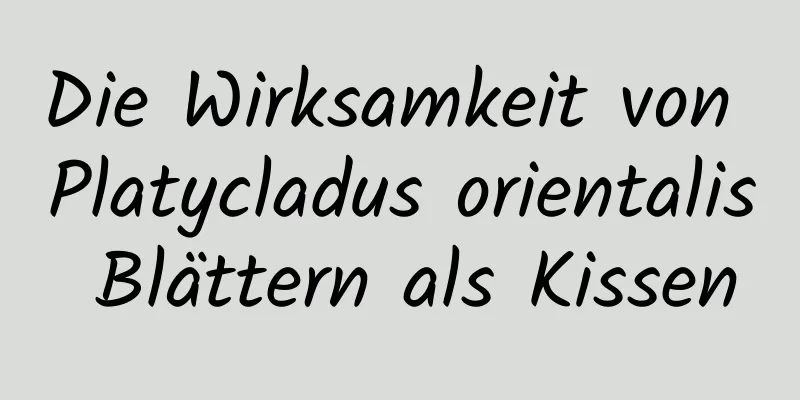 Die Wirksamkeit von Platycladus orientalis Blättern als Kissen