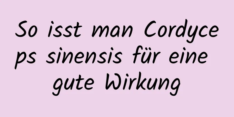 So isst man Cordyceps sinensis für eine gute Wirkung