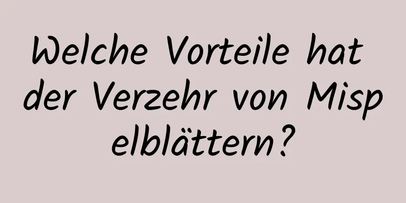 Welche Vorteile hat der Verzehr von Mispelblättern?