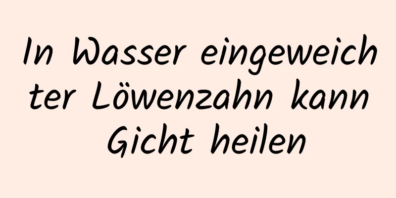 In Wasser eingeweichter Löwenzahn kann Gicht heilen