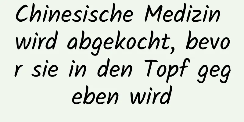 Chinesische Medizin wird abgekocht, bevor sie in den Topf gegeben wird