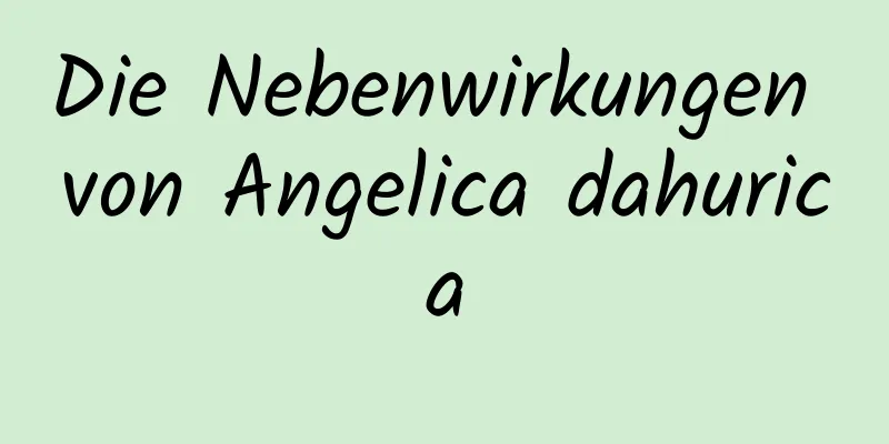 Die Nebenwirkungen von Angelica dahurica