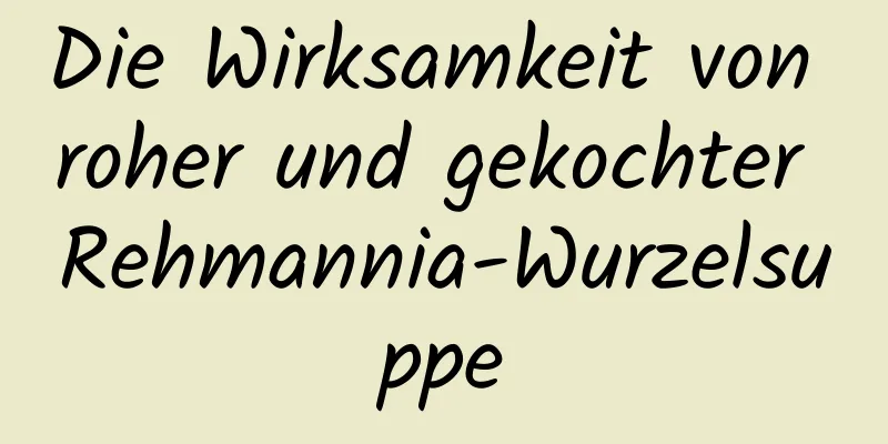 Die Wirksamkeit von roher und gekochter Rehmannia-Wurzelsuppe