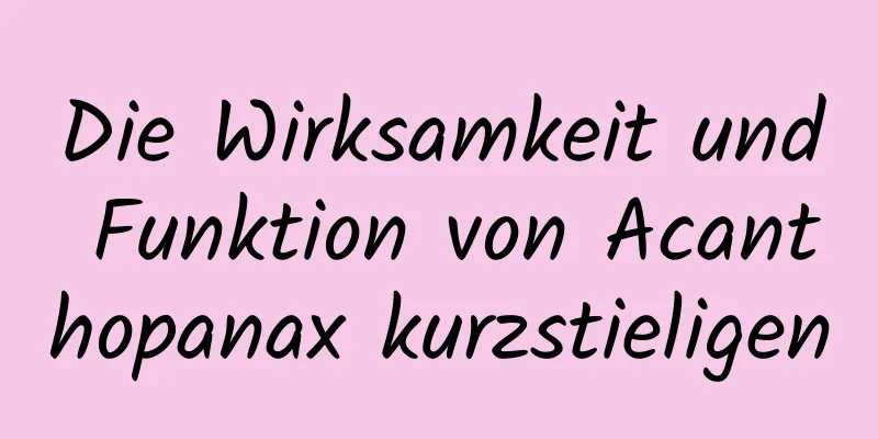 Die Wirksamkeit und Funktion von Acanthopanax kurzstieligen