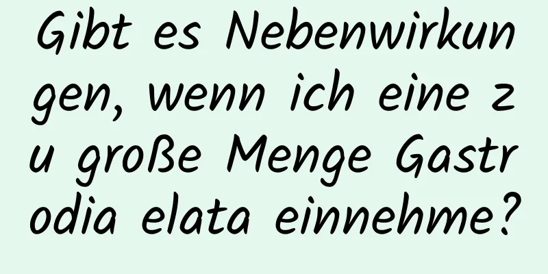 Gibt es Nebenwirkungen, wenn ich eine zu große Menge Gastrodia elata einnehme?