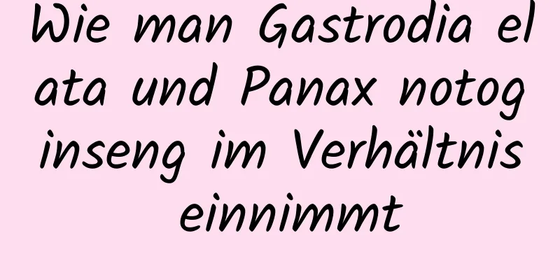 Wie man Gastrodia elata und Panax notoginseng im Verhältnis einnimmt