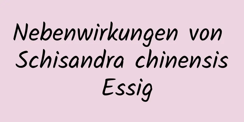 Nebenwirkungen von Schisandra chinensis Essig