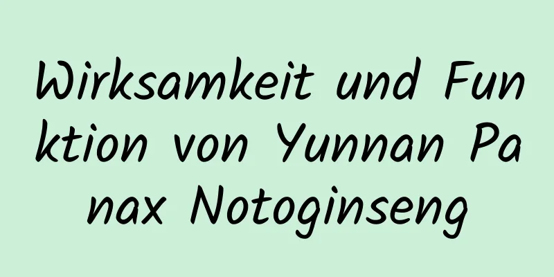 Wirksamkeit und Funktion von Yunnan Panax Notoginseng