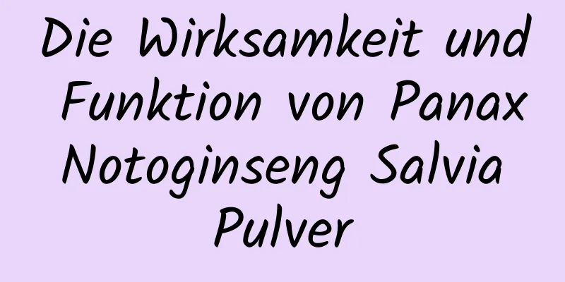 Die Wirksamkeit und Funktion von Panax Notoginseng Salvia Pulver