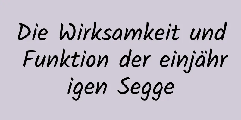 Die Wirksamkeit und Funktion der einjährigen Segge