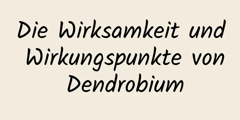 Die Wirksamkeit und Wirkungspunkte von Dendrobium