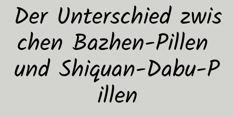 Der Unterschied zwischen Bazhen-Pillen und Shiquan-Dabu-Pillen