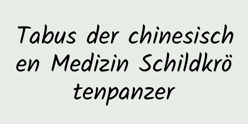 Tabus der chinesischen Medizin Schildkrötenpanzer