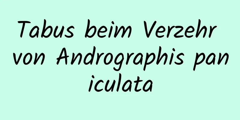 Tabus beim Verzehr von Andrographis paniculata