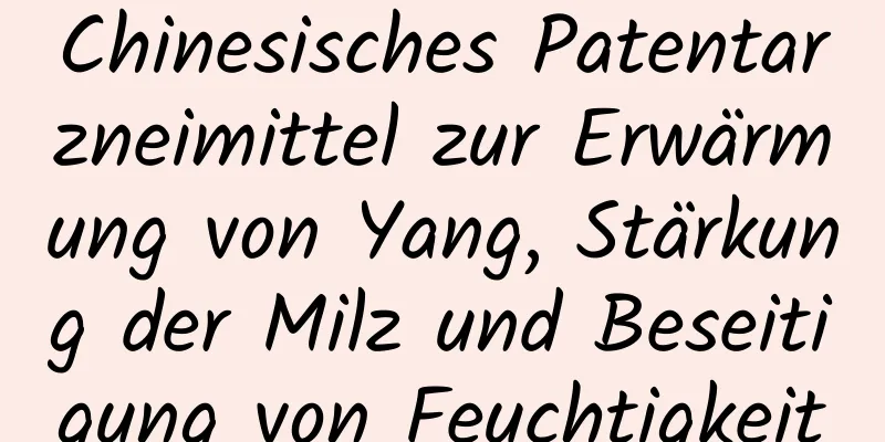 Chinesisches Patentarzneimittel zur Erwärmung von Yang, Stärkung der Milz und Beseitigung von Feuchtigkeit