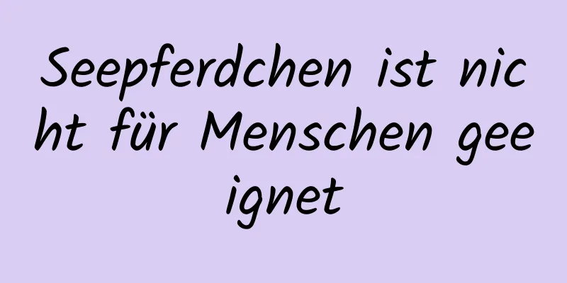 Seepferdchen ist nicht für Menschen geeignet