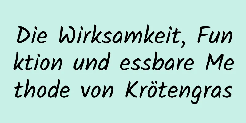 Die Wirksamkeit, Funktion und essbare Methode von Krötengras