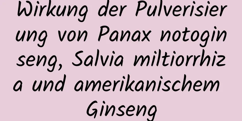 Wirkung der Pulverisierung von Panax notoginseng, Salvia miltiorrhiza und amerikanischem Ginseng