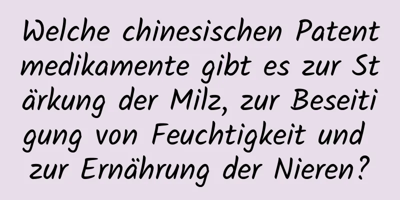 Welche chinesischen Patentmedikamente gibt es zur Stärkung der Milz, zur Beseitigung von Feuchtigkeit und zur Ernährung der Nieren?