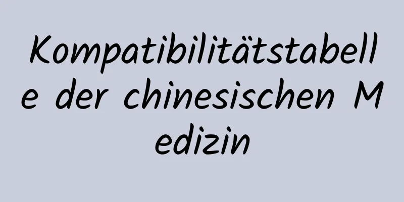 Kompatibilitätstabelle der chinesischen Medizin