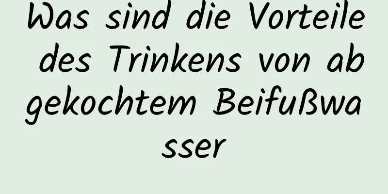 Was sind die Vorteile des Trinkens von abgekochtem Beifußwasser