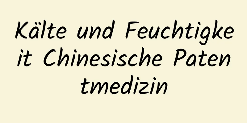 Kälte und Feuchtigkeit Chinesische Patentmedizin