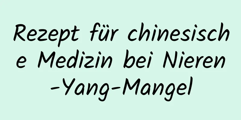 Rezept für chinesische Medizin bei Nieren-Yang-Mangel