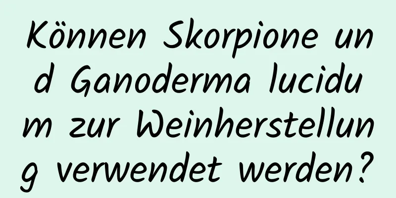 Können Skorpione und Ganoderma lucidum zur Weinherstellung verwendet werden?