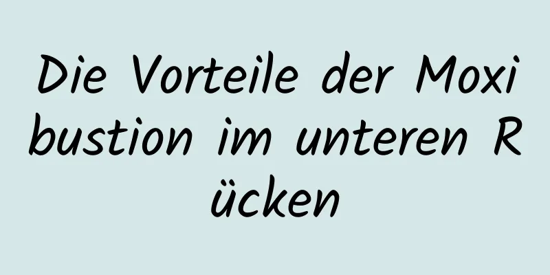 Die Vorteile der Moxibustion im unteren Rücken