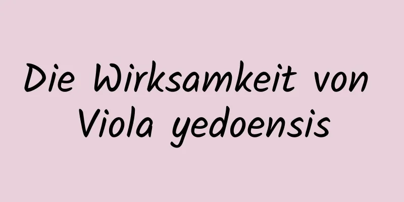 Die Wirksamkeit von Viola yedoensis