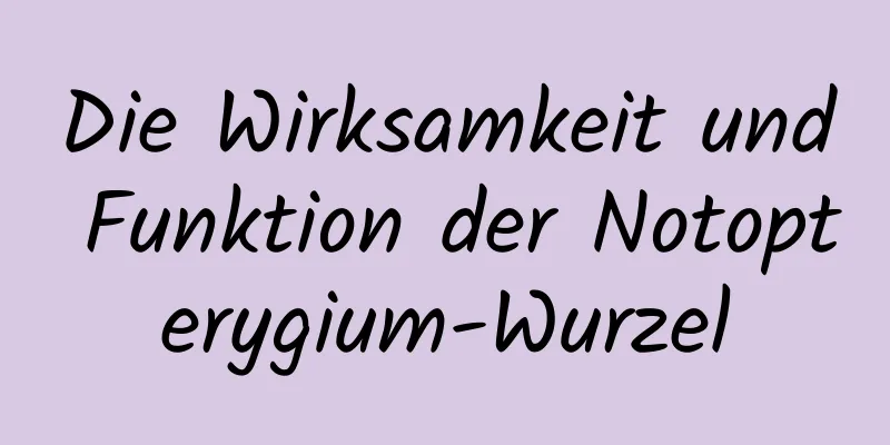 Die Wirksamkeit und Funktion der Notopterygium-Wurzel