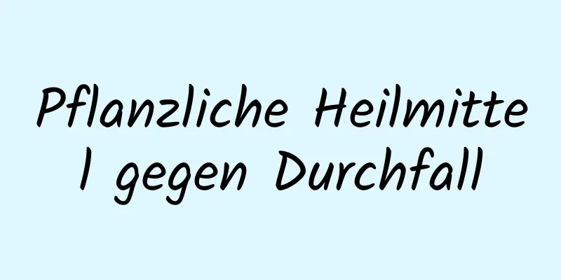 Pflanzliche Heilmittel gegen Durchfall