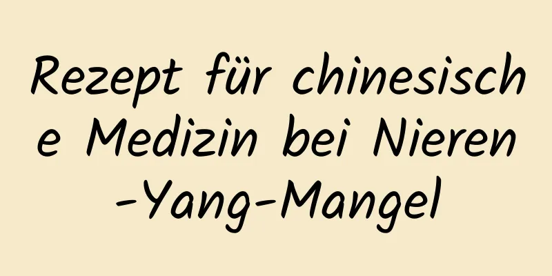 Rezept für chinesische Medizin bei Nieren-Yang-Mangel