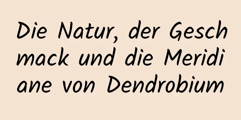 Die Natur, der Geschmack und die Meridiane von Dendrobium