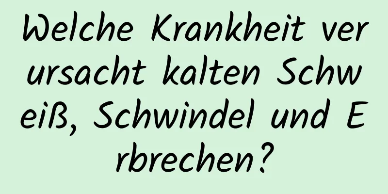 Welche Krankheit verursacht kalten Schweiß, Schwindel und Erbrechen?